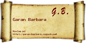 Garan Barbara névjegykártya